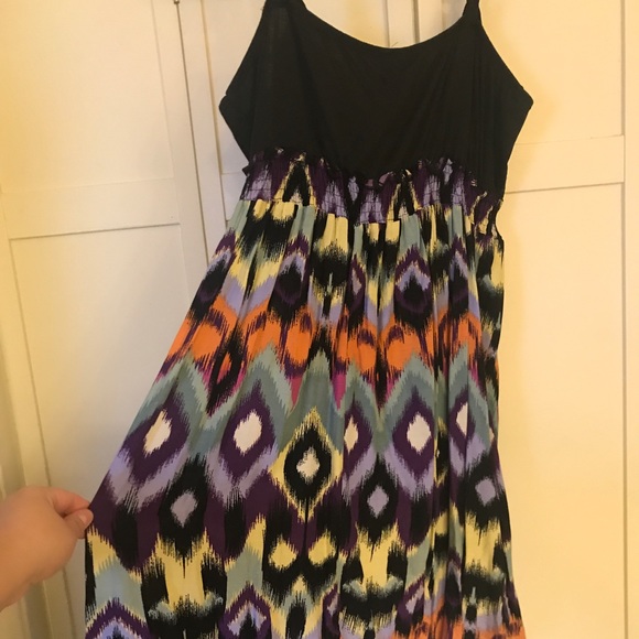 Black and multi color print dress - Picture 6 of 7